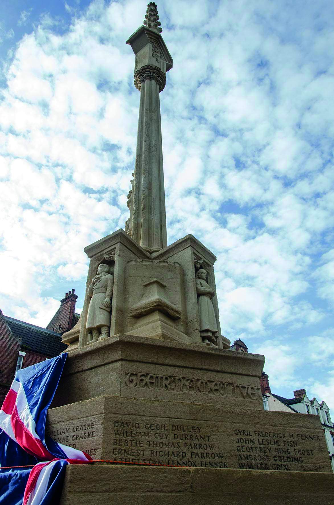 The completed war memorial.