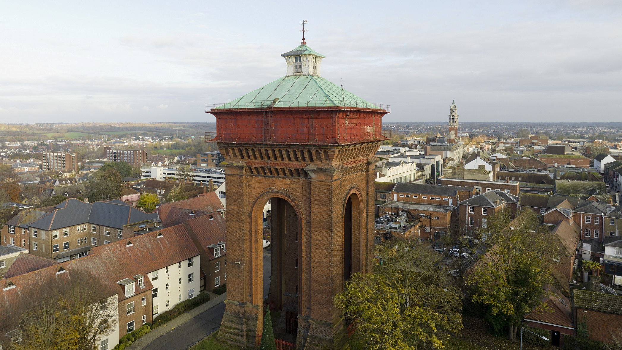 Exterior photograph of the Jumbo water tower.